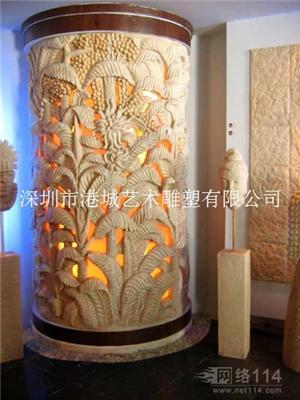 深圳西餐厅门口古典柱式玻璃钢罗马柱雕塑