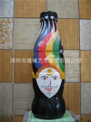 深圳厂家艺术造型玻璃钢酒瓶雕塑
