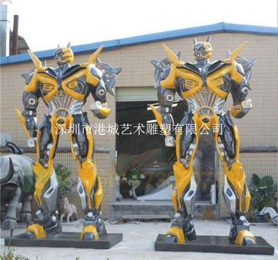 现货新颖美观玻璃钢机器人大黄蜂雕塑