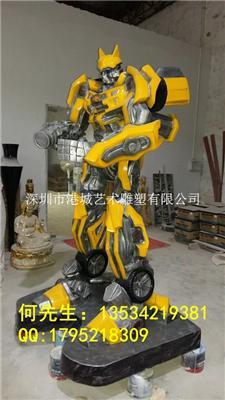 现货新颖美观玻璃钢机器人大黄蜂雕塑