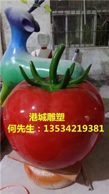 蔬菜场装饰高品质玻璃钢西红柿雕塑