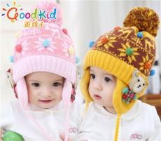 儿童帽子冬季男童针织帽 小孩棉帽子6.5