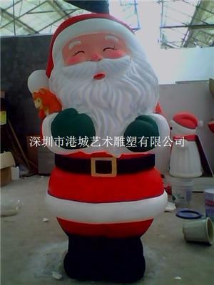 深圳商场美陈玻璃钢圣诞老人雕塑