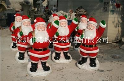 深圳商场美陈玻璃钢圣诞老人雕塑
