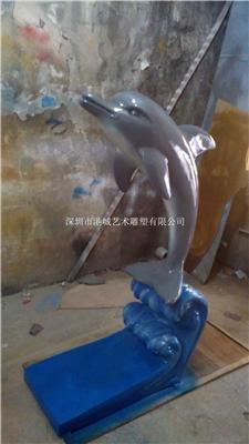 广场装饰玻璃钢海豚雕塑