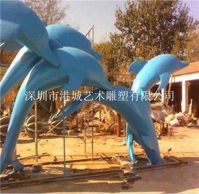 珠海海洋动物玻璃钢海豚雕塑