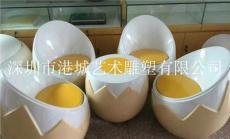 东莞幼儿园专用玻璃钢鸡蛋壳雕塑