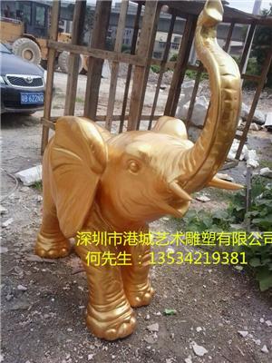 柳州招财 吉祥玻璃钢大象雕塑