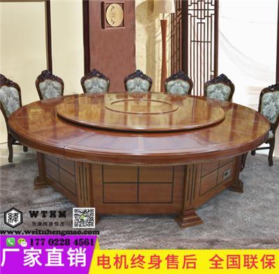 天津高端实木餐桌 会所主题餐厅餐桌圆桌