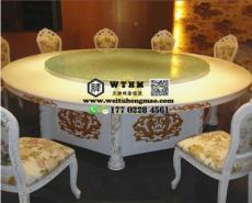 天津酒店大圆桌带转盘 玻璃转盘火锅桌圆桌