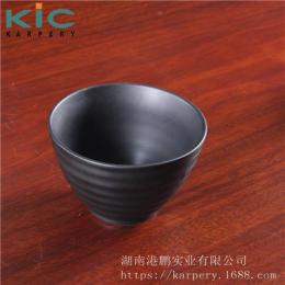 陶瓷料理碗哑光磨砂日本味噌汤碗4.5寸黑碗