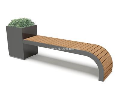 西安户外休闲椅 塑木公园座椅 木塑园林椅子