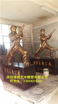 东莞长安玻璃钢消防员人物雕塑