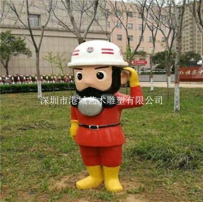 深圳布吉玻璃钢消防员人物雕塑