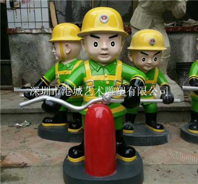 湛江玻璃钢消防员人物雕塑