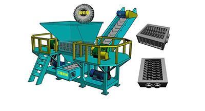 双轴撕碎机价格 轮胎撕碎回收生产线设备