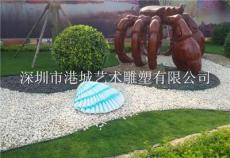 碧桂园海洋主题玻璃钢贝壳海螺雕塑