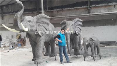 深圳销售惠州玻璃钢仿真大象雕塑