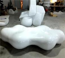 商业时尚玻璃钢云朵休闲椅雕塑