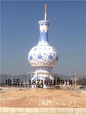 淄博城市广场景观玻璃钢雕塑仿真古花瓶供应