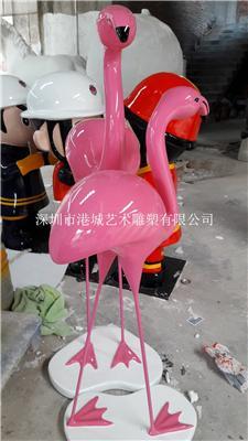深圳出口仿真动物玻璃钢仙鹤雕塑