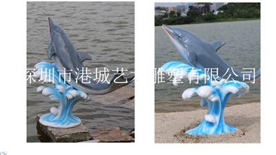 深圳出口仿真海洋生物玻璃钢海豚雕塑