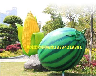 盐城瓜果基地入口装饰大型玻璃钢西瓜雕塑