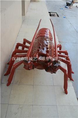 深圳出口台湾玻璃钢仿真龙虾雕塑