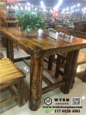 天津实木餐桌椅价格 老榆木餐桌多少钱