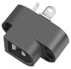 DC電源插座 DC-016B LCP灰膠 帶螺絲孔DIP