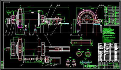 900X1200滚动轴承球磨机图纸