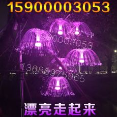 中山古镇灯光文化节上用LED七彩光纤水母灯
