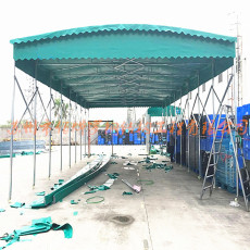 杭州伸缩活动雨棚轮式推拉帐篷户外遮阳雨蓬