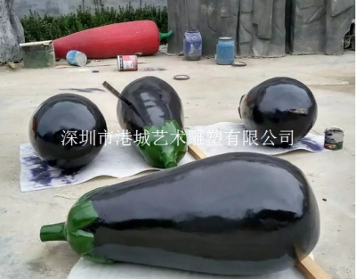 蔬菜种植酒店开幕玻璃钢茄子雕塑定制