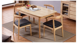 全实木北欧餐桌椅白橡木原木色实木桌厂家