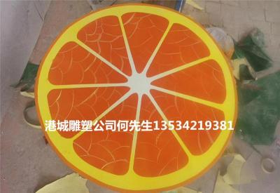 深圳玻璃钢水果橙子休闲椅雕塑