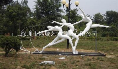 广场玻璃钢运动抽象人物雕塑摆件定制