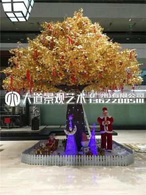 仿真榕树仿真大树假树大型植物金色榕树