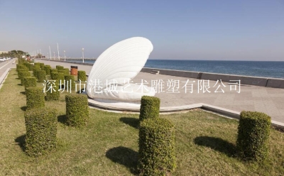 房地产海洋场景玻璃钢贝壳海螺雕塑