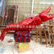 仿真龙虾雕塑采用玻璃钢工艺