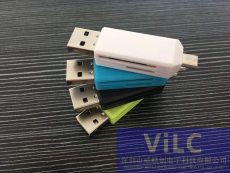 帶TF-SD卡座OTG公頭-USB2.0AM加MICRO兩用