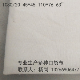 廠家直銷(xiāo)滌棉坯布 口袋布TC80 20 110 76 63