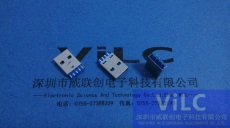 供应-USB3.0公头/双面焊线-AM/镀金-LCP蓝胶