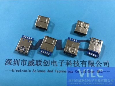 USB3.0母座/带护套焊线式AF-镀金GF-带凸包