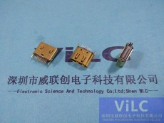 180度直插HDMI-19P母座/外殼鍍金高清連接器