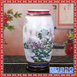 景德镇陶瓷花瓶装饰品供应粉彩对瓶工艺花瓶