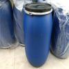 蓝色200升铁卡箍塑料桶200L法兰塑料桶价格