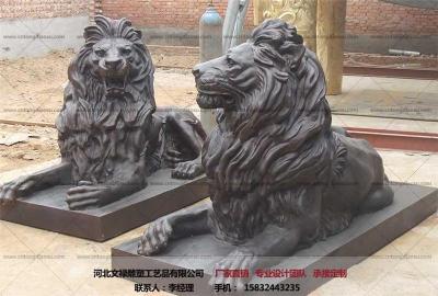 铜狮子定做-动物雕塑制作-文禄