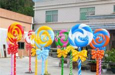 商場美陳玻璃鋼棒棒糖氣球雕塑擺件