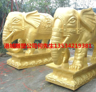 供应宗教庙宇玻璃钢大象雕塑公司
